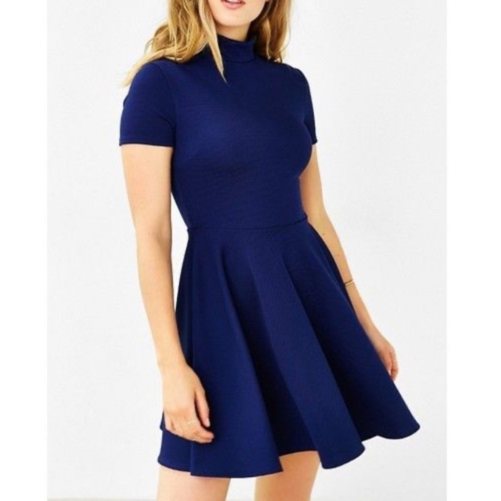 Silence + Noise Mock Neck Skater Dress